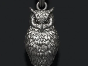 フクロウペンダント 3Dプリントモデル
