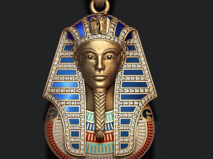 Pharaoh pendant with gems and enamel 3Dプリントモデル
