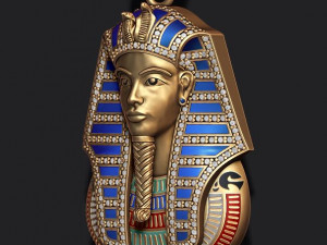 Pharaoh pendant with gems and enamel Modello di stampa 3D