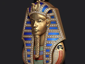 Pharaoh pendant with gems and enamel 3D Print Model