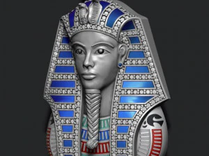 Pharaoh pendant with gems and enamel 3D Print Model