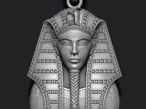 Pharaoh pendant with gems and enamel Modello di stampa 3D