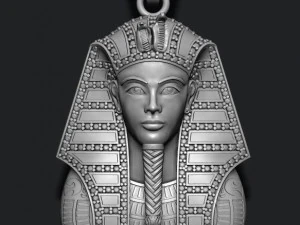 Pharaoh pendant with gems and enamel 3D Print Model