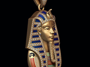 Pharaoh pendant with gems and enamel Modello di stampa 3D