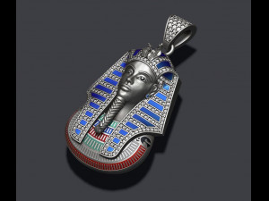 Pharaoh pendant with gems and enamel Modello di stampa 3D