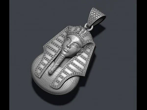 Pharaoh pendant with gems and enamel 3D Print Model