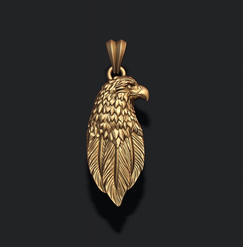 Eagle pendant basrelief 3D-Druckmodell .c4d .max .obj .3ds .fbx .stl .blend 