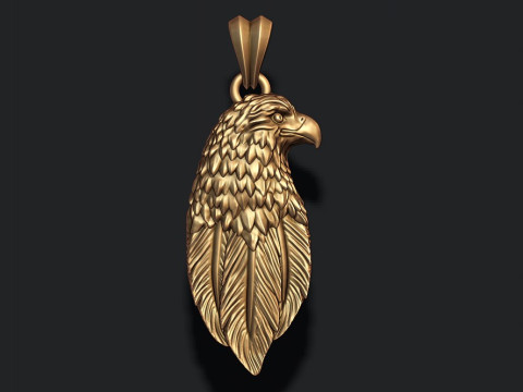 Eagle pendant basrelief 3D Baskı Modeli