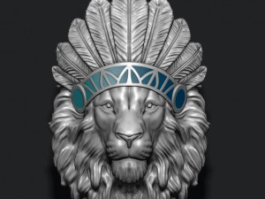 Native lion pendant 3D Print Model