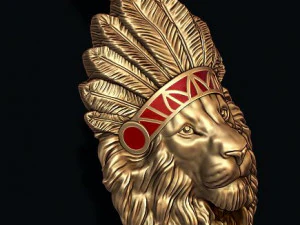 Native lion pendant 3D Print Model
