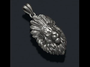 Native lion pendant 3D Print Model