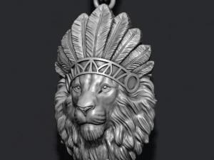 Native lion pendant 3D Print Model