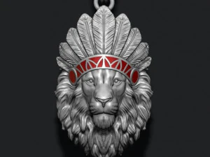 Native lion pendant 3D Print Model