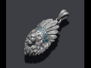Native lion pendant 3D-printmodel
