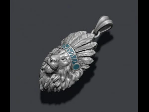 Native lion pendant 3D Print Model