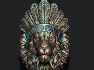 Native lion pendant 3D-printmodel