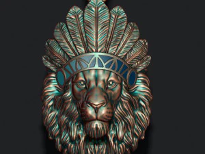 Native lion pendant 3D Print Model