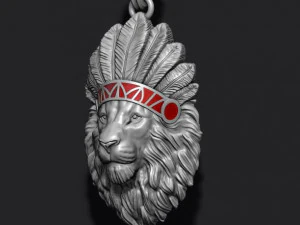 Native lion pendant 3D Print Model