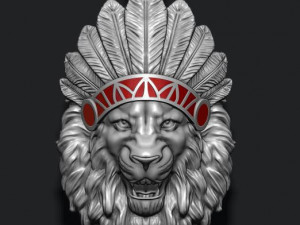 Native lion open mouth pendant Model Cetak 3D