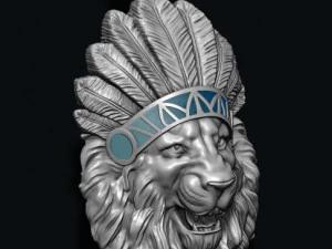 Native lion open mouth pendant 3D Print Model