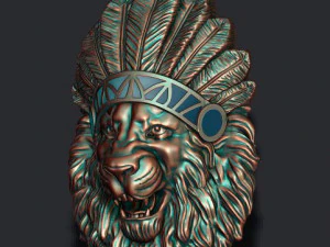 Native lion open mouth pendant 3D Print Model
