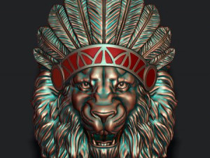 Native lion open mouth pendant Model Cetak 3D