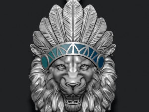 Native lion open mouth pendant Model Cetak 3D