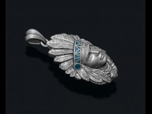 Native american indian girl pendant 3D Print Model