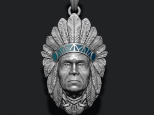 Native american indian man pendant 3D प्रिंट मॉडल