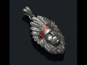 Native american indian man pendant 3D Print Model