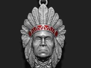 Native american indian man pendant 3D Print Model