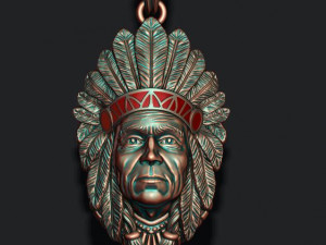 Native american indian man pendant 3D Print Model