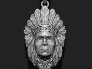 Native american indian man pendant 3D Print Model