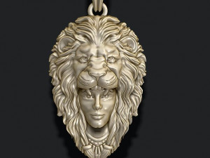 Girl lion pendant 3D-Druckmodell
