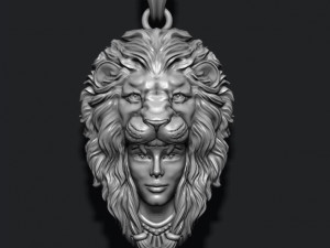 Girl lion pendant Modello di stampa 3D