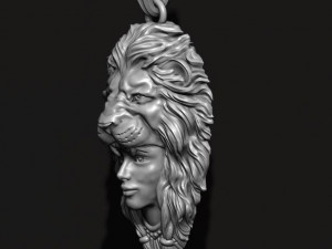 Girl lion pendant Modello di stampa 3D