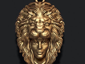 Girl lion pendant Modello di stampa 3D