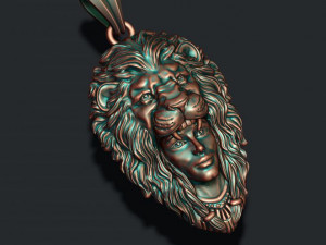 Girl lion pendant Modello di stampa 3D