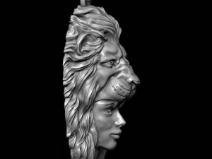 Girl lion pendant Modello di stampa 3D