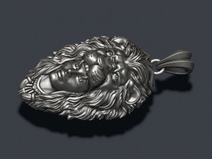 Girl lion pendant Modello di stampa 3D