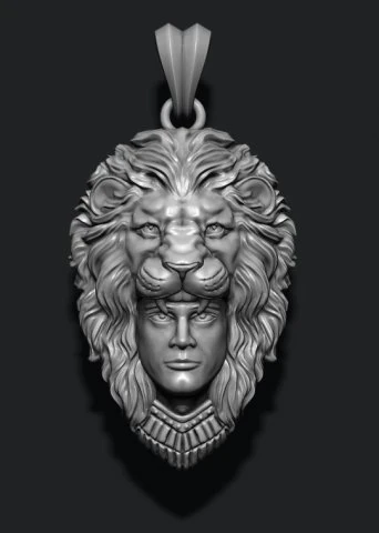 Man lion pendant 3D Print Model .c4d .max .obj .3ds .fbx .stl .blend 