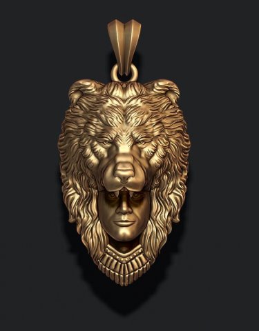 Man bear pendant 3Dプリントモデル .c4d .max .obj .3ds .fbx .stl .blend 