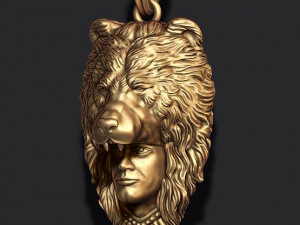 Man bear pendant 3Dプリントモデル