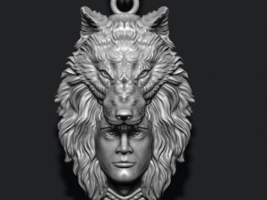 Man wolf pendant 3D print model 3D Baskı Modeli