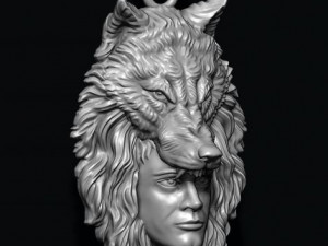 Man wolf pendant 3D print model 3D Baskı Modeli