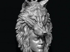 Man wolf pendant 3D print model 3D Print Model