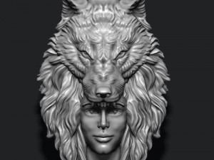 Girl wolf pendant 3D Baskı Modeli