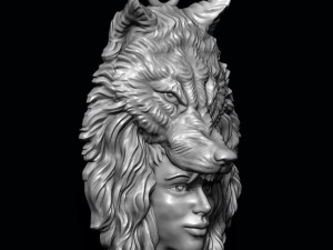 Girl wolf pendant 3D 프린트 모델