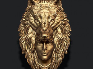 Girl wolf pendant 3D 프린트 모델