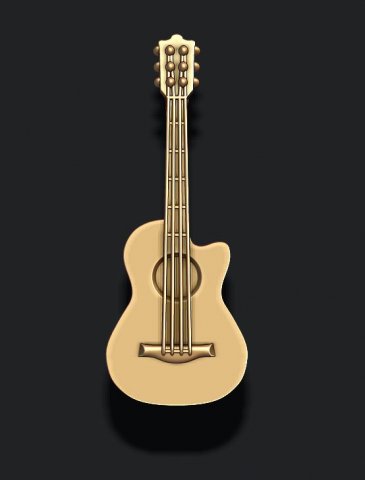 Classic acoustic guitar pendant 3D प्रिंट मॉडल .c4d .max .obj .3ds .fbx .stl .blend 